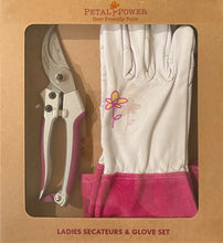 Load image into Gallery viewer, Ladies Gauntlet Gardening Glove &amp; Secateurs Set - Perfect Garden Gift for Women
