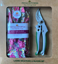 Load image into Gallery viewer, Ladies Gardening Gloves (2 Pairs) and Secateurs Set - Ideal Ladies Garden Gift
