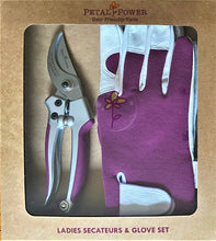 Load image into Gallery viewer, Ladies Leather Gardening Glove &amp; Secateurs Set - Perfect Garden Gift
