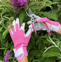 Load image into Gallery viewer, Ladies Leather Gardening Glove &amp; Secateurs Set - Perfect Garden Gift
