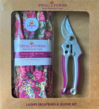 Load image into Gallery viewer, Ladies Gardening Gloves (2 Pairs) and Secateurs Set - Ideal Ladies Garden Gift
